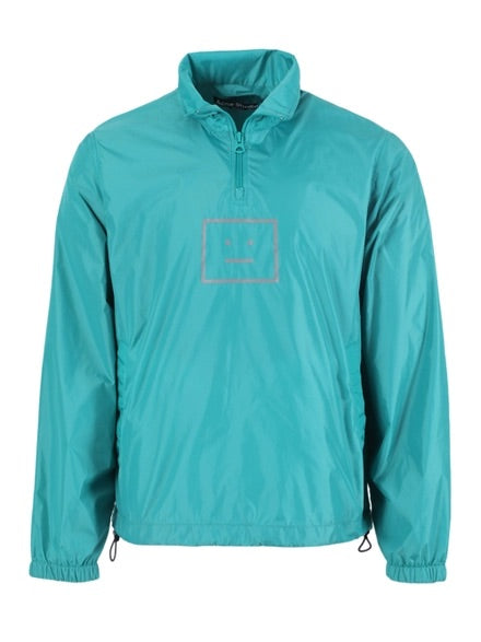 ACNE STUDIOS Half Zip Hoodie Jade Green